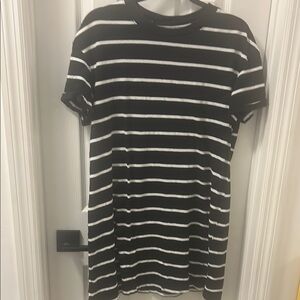 Black and White Striped T-Shirt Dress